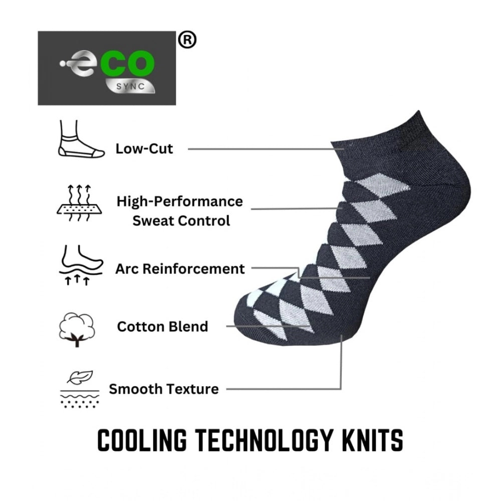 Amfyn  3_Pair Set Unisex Casual Cotton Printed Low Cut Socks (Multicolor)