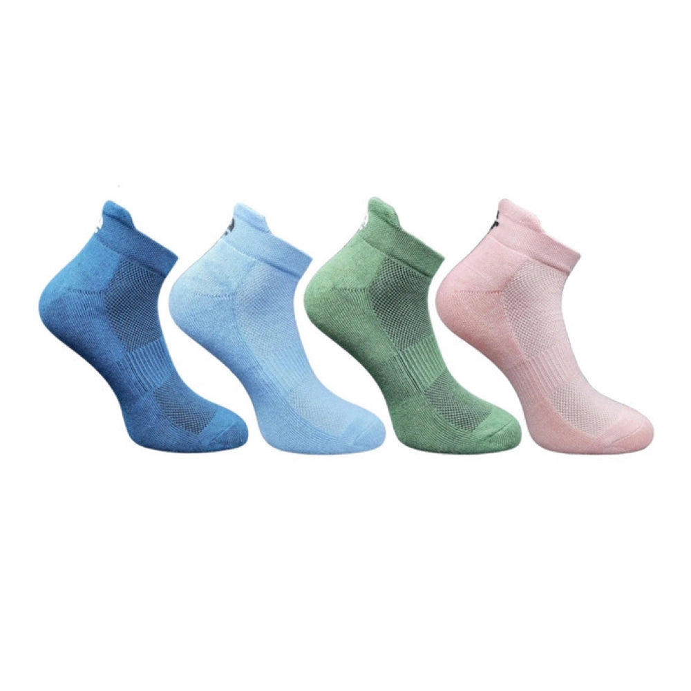 Amfyn 4_Pair Set Unisex Casual Cotton Printed Ankle Length Socks (Multicolor)