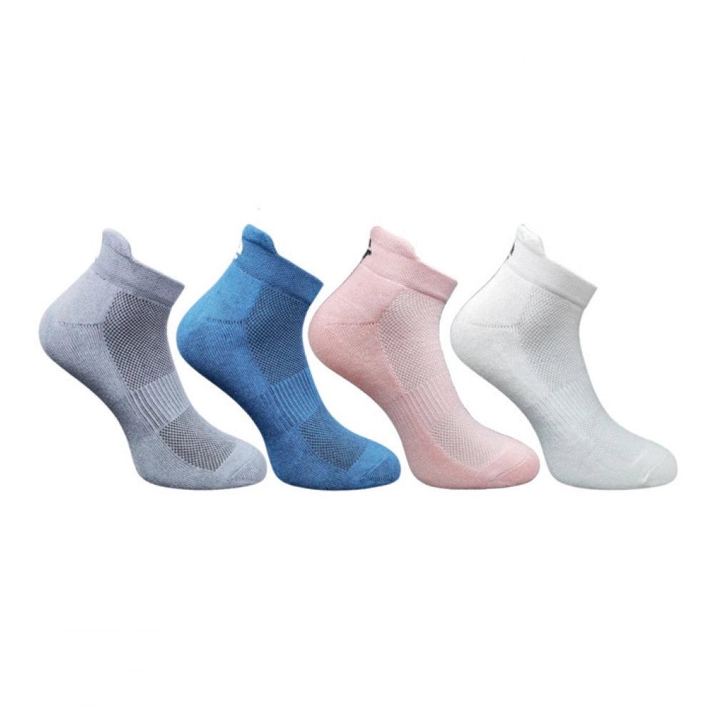 Amfyn 4_Pair Set Unisex Casual Cotton Printed Ankle Length Socks (Multicolor)