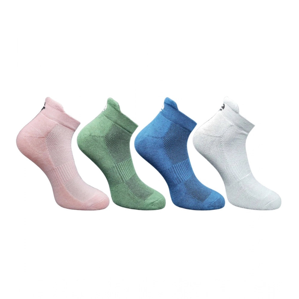 Amfyn 4_Pair Set Unisex Casual Cotton Printed Ankle Length Socks (Multicolor)