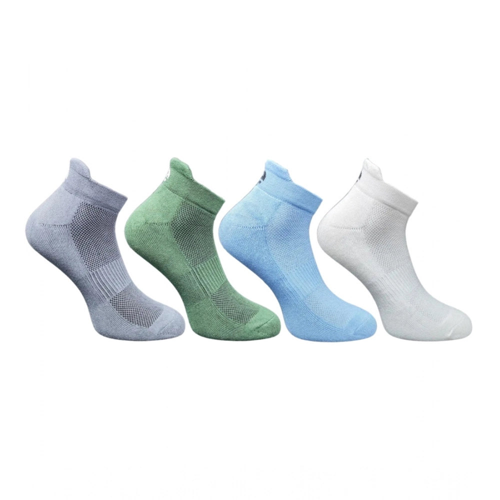Amfyn 4_Pair Set Unisex Casual Cotton Printed Ankle Length Socks (Multicolor)
