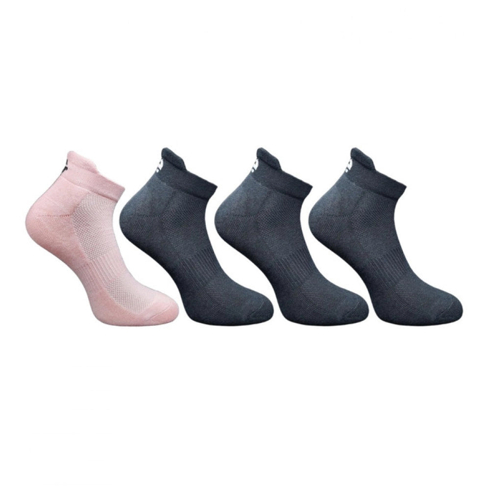 Amfyn  4_Pair Set Unisex Casual Cotton Printed Ankle Length Socks (Multicolor)