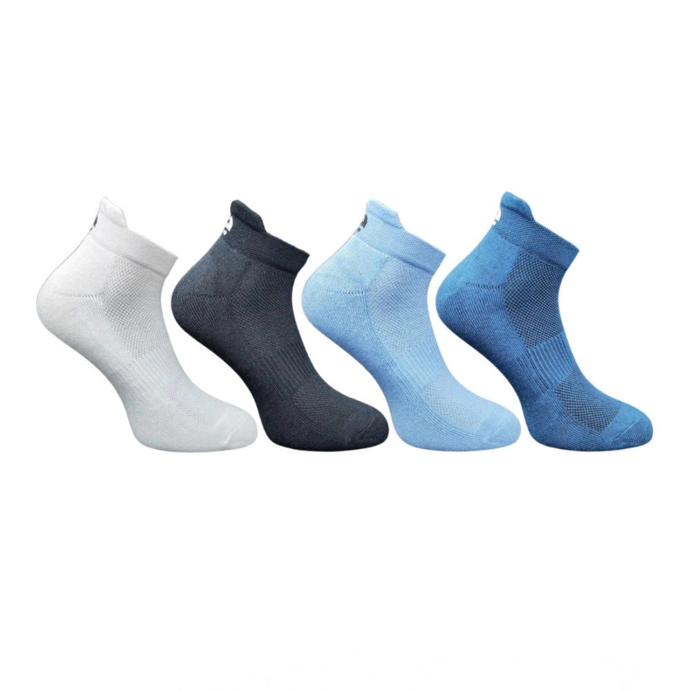 Amfyn 4_Pair Set Unisex Casual Cotton Printed Ankle Length Socks (Multicolor)