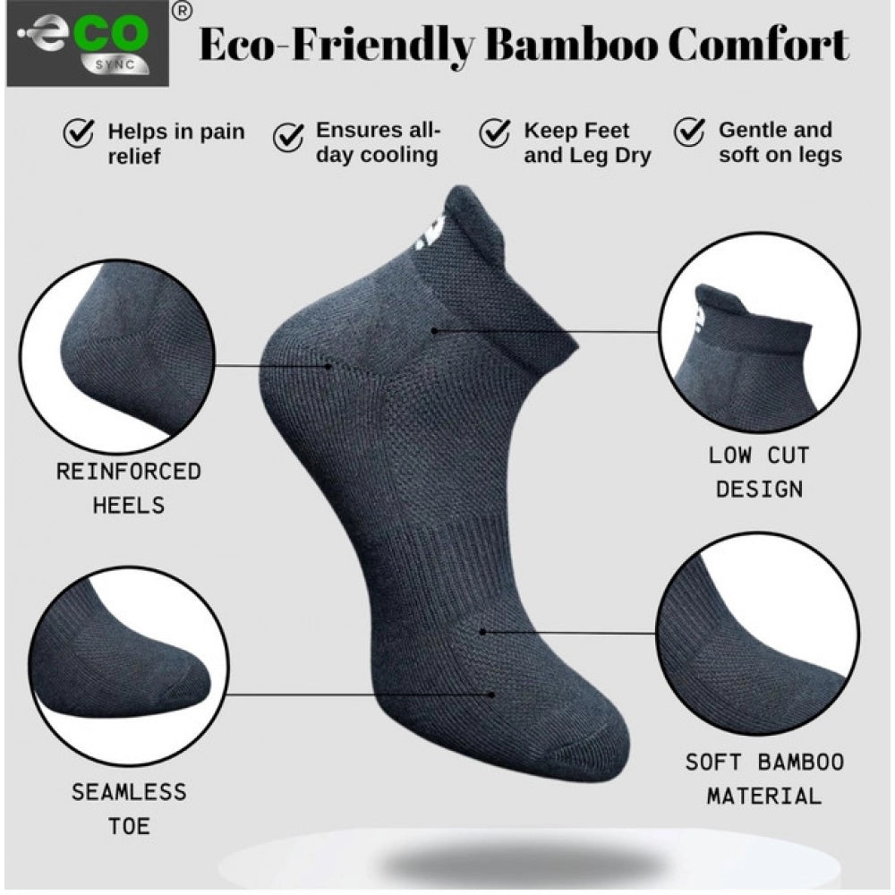Amfyn 4_Pair Set Unisex Casual Cotton Printed Ankle Length Socks (Multicolor)