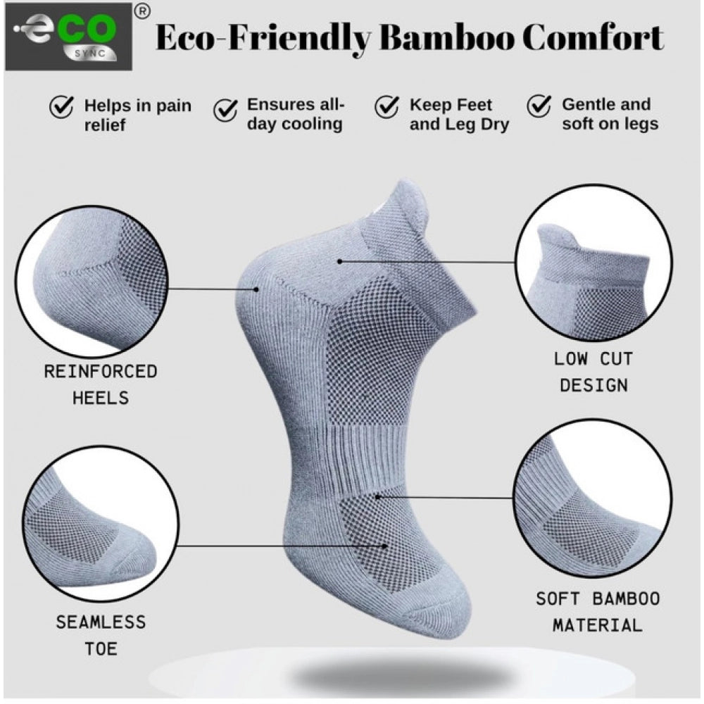 Amfyn  4_Pair Set Unisex Casual Cotton Printed Ankle Length Socks (Multicolor)