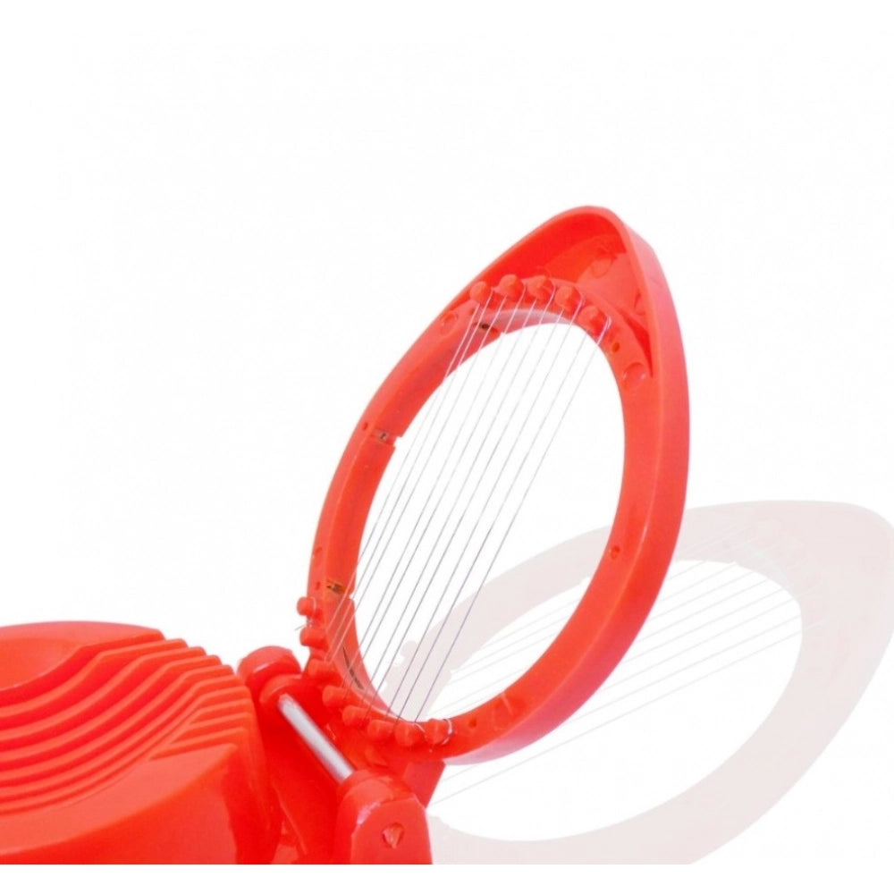 Amfyn Pack of 4_Plastic Egg Slicer – Stainless Steel Wire Egg Cutter for Even Slices (Color: Assorted )