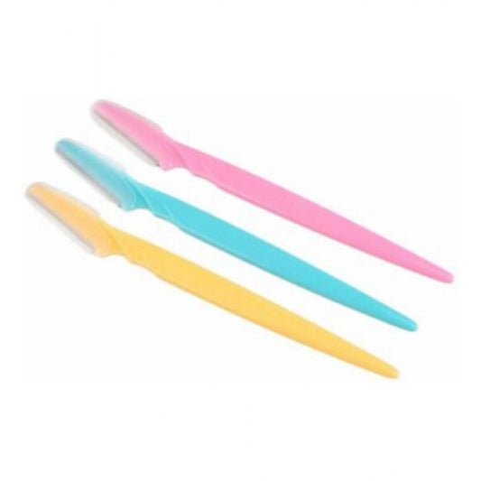 Amfyn Pack of 3_Facial Razor Set Eyebrow and Face Shaving Trimmer (Color: Assorted )