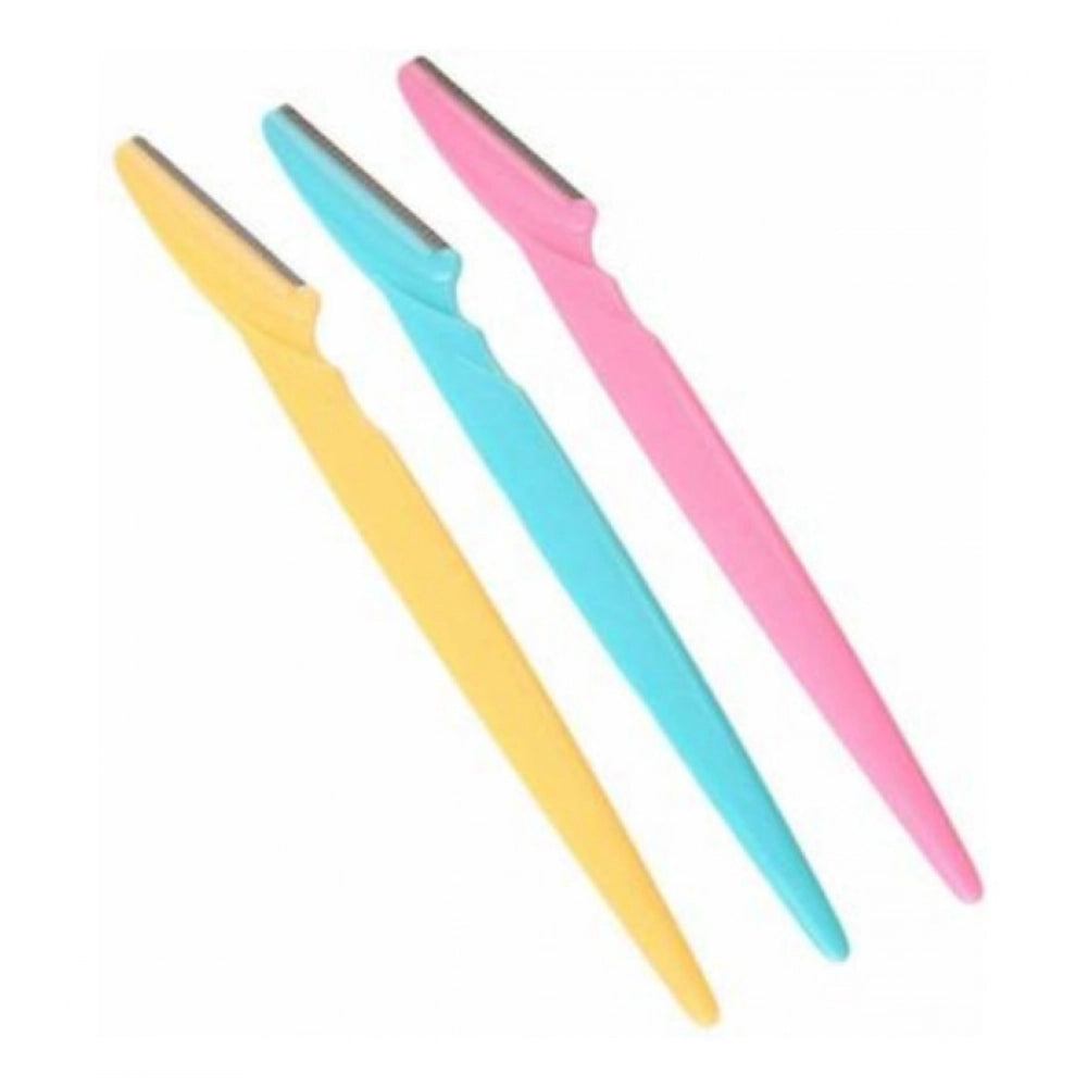 Amfyn Pack of 3_Facial Razor Set Eyebrow and Face Shaving Trimmer (Color: Assorted )