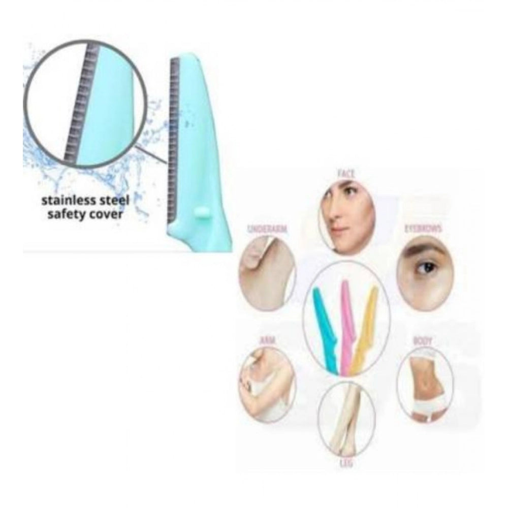 Amfyn Pack of 3_Facial Razor Set Eyebrow and Face Shaving Trimmer (Color: Assorted )