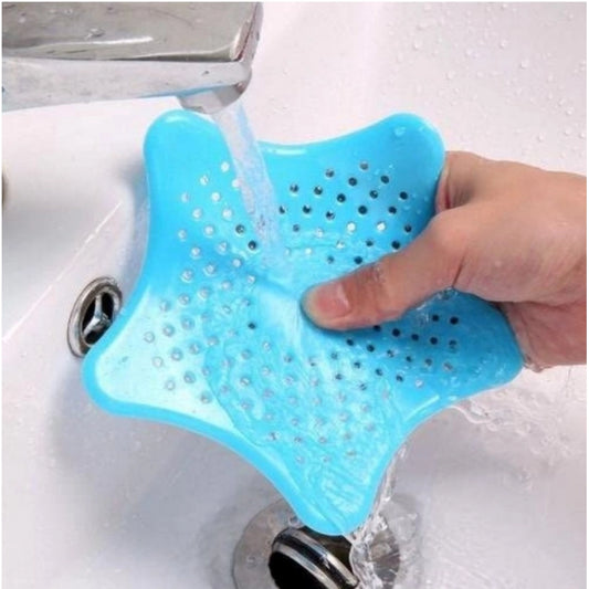 Amfyn Pack of 6_Star-Shaped Silicone Sink Filter – Hair Catcher And Drain Strainer (Color: Assorted )