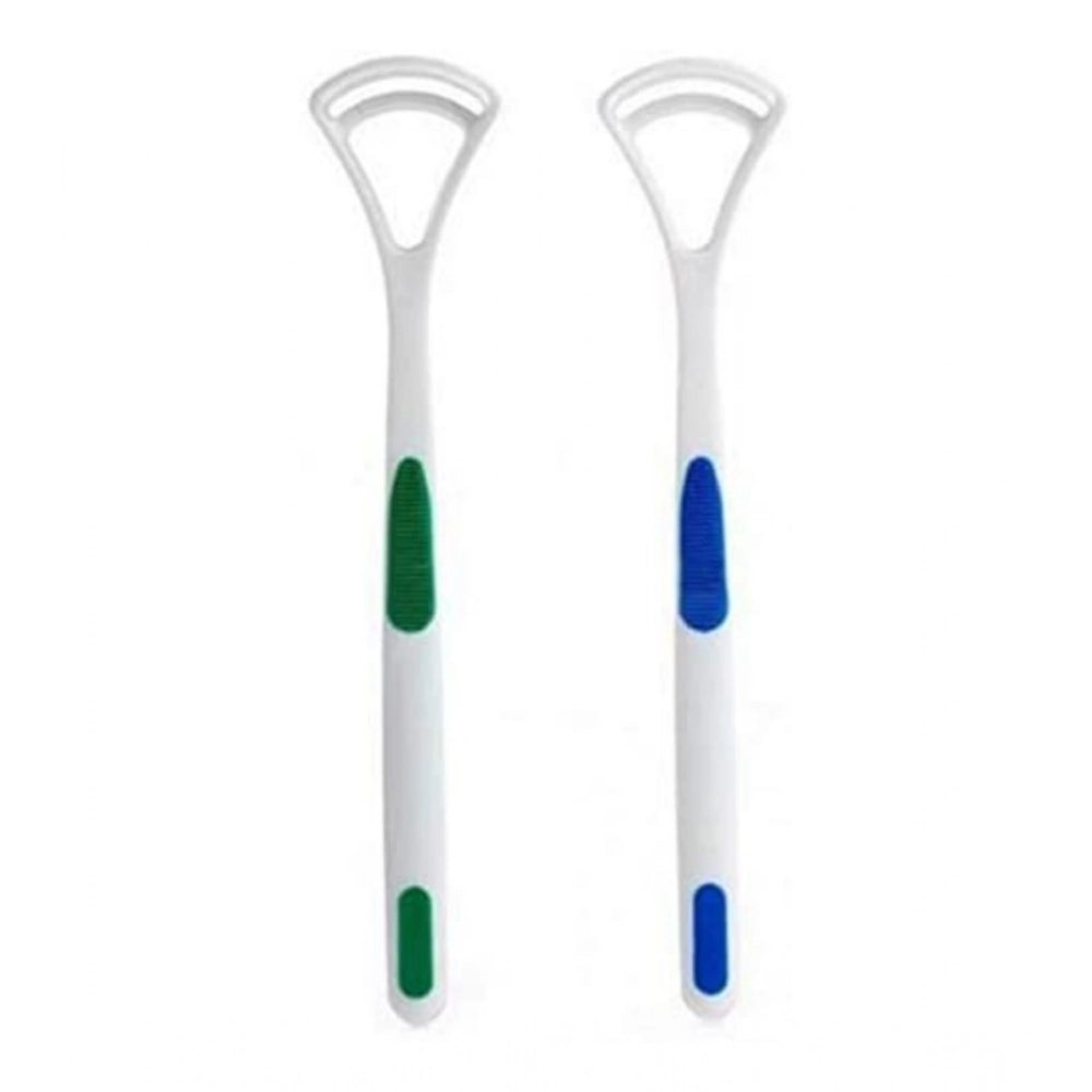 Amfyn Pack Of 3_Double Edged Plastic Tongue Cleaner (Color: Assorted )