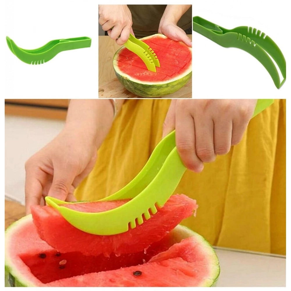 Amfyn Pack Of 3_Plastic Handle Watermelon Cutter Knife (Color: Assorted )