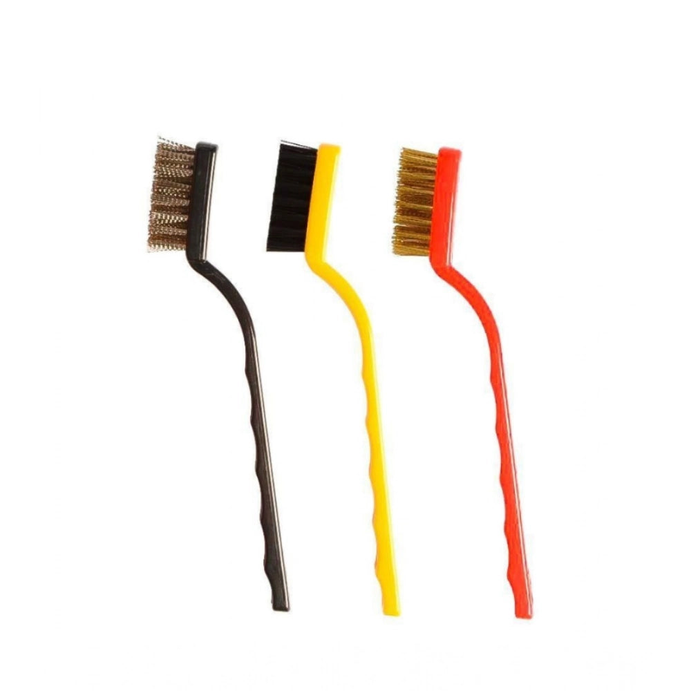 Amfyn Pack Of 3_Small Wire Brush Set for Cleaning And Rust Removal (Color: Assorted )