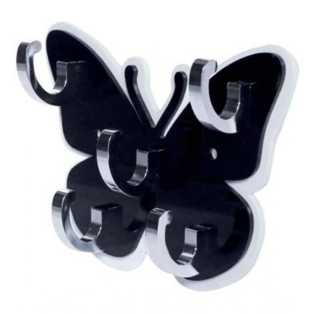 Amfyn Pack Of 2_Butterfly Key Holder – Decorative Wall Mount Key Organizer (Color: Black)