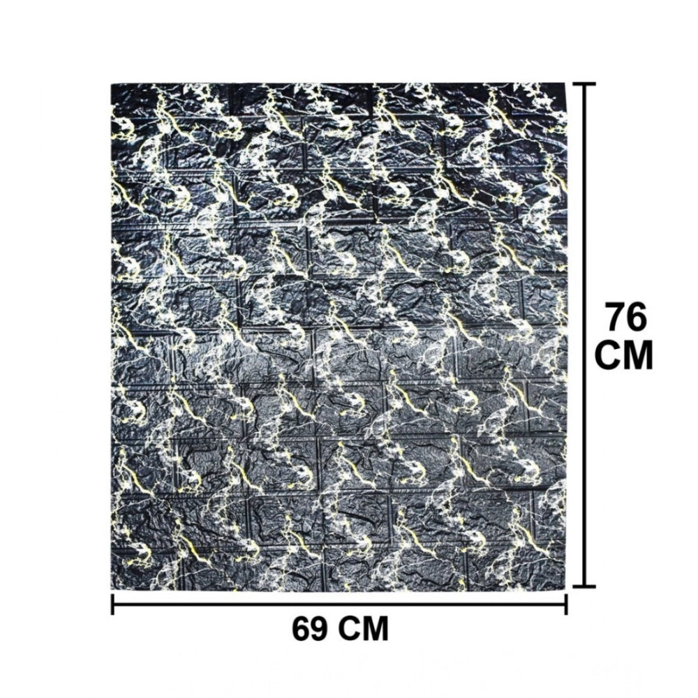 Amfyn Pack Of 3_Fancy 3D Wall Decor – Stylish Black Decorative Wall Art (Color: Assorted )