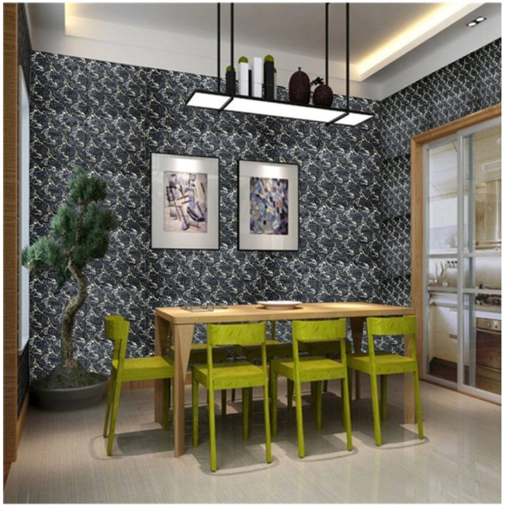 Amfyn Pack Of 3_Fancy 3D Wall Decor – Stylish Black Decorative Wall Art (Color: Assorted )