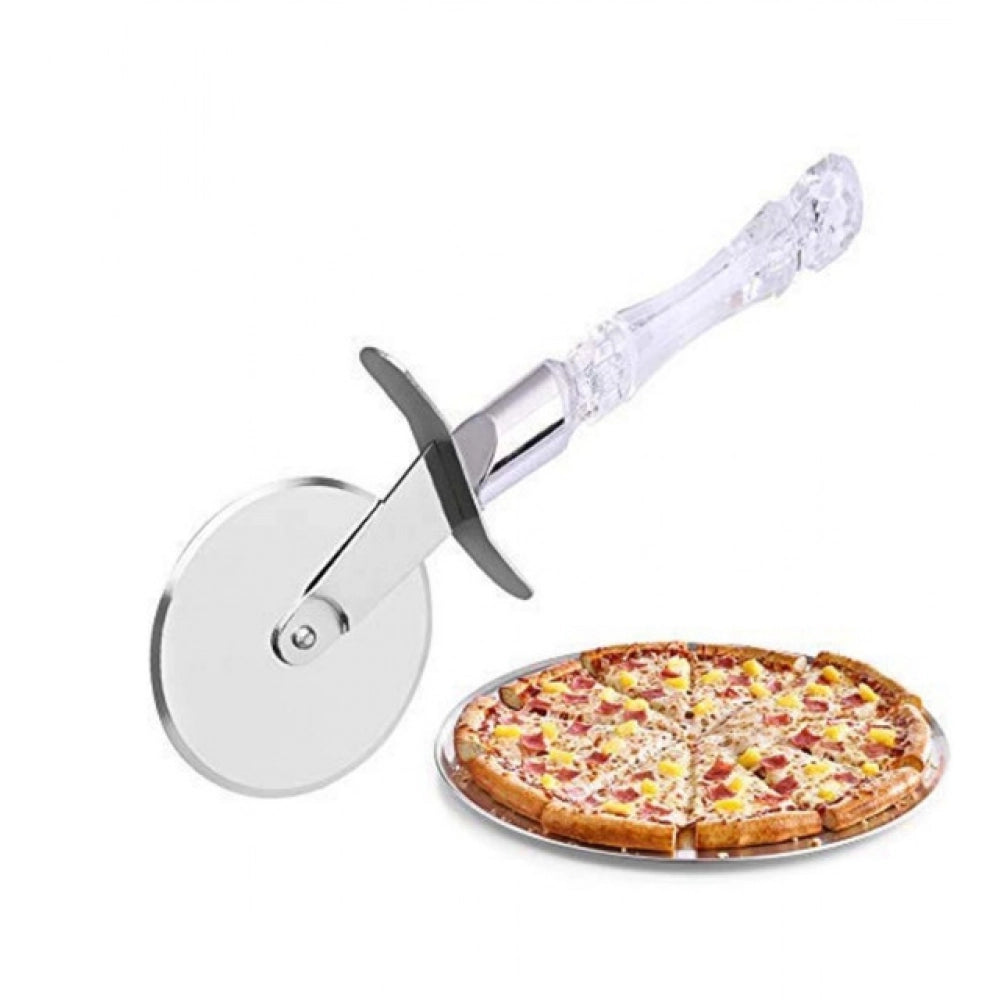 Amfyn Stainless Steel Cake Serving Set | Cake Cutting Knife And Server Set with Handle (Color: Assorted )