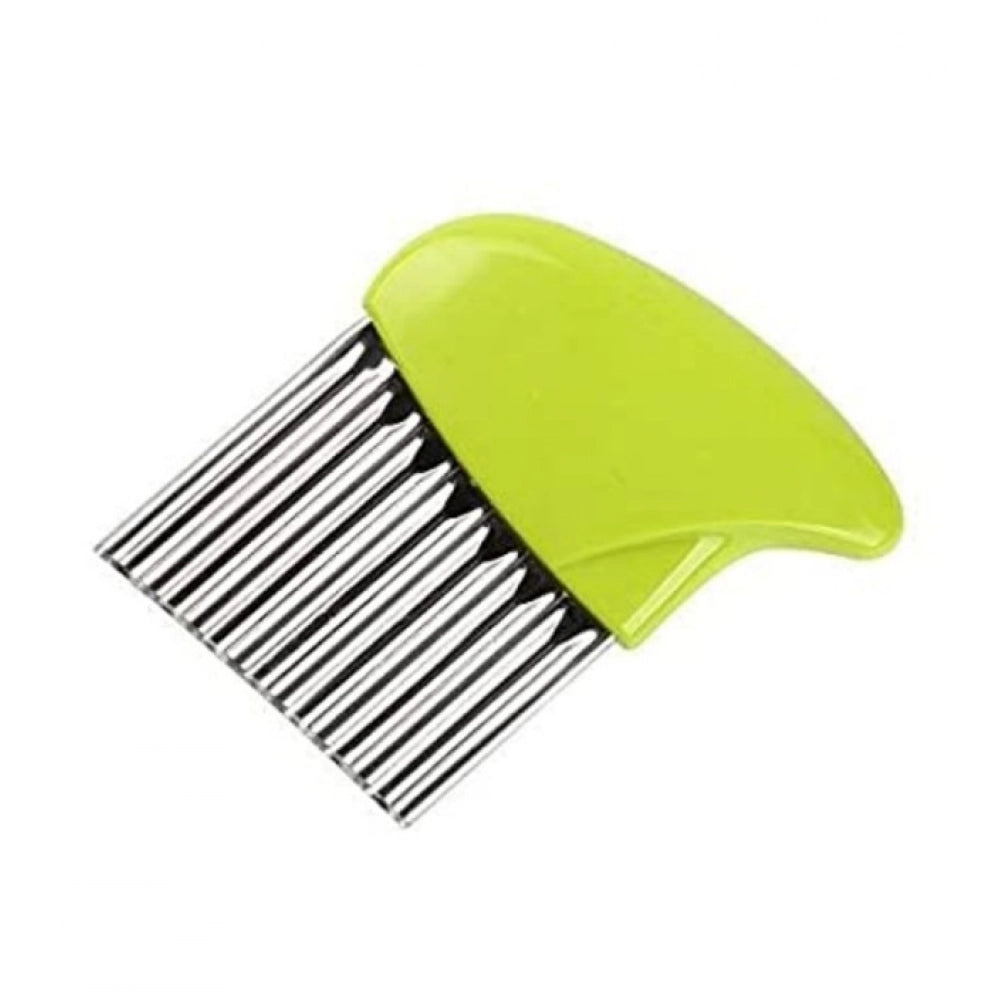 Amfyn Pack Of_5 Wave Shape Stainless Steel Potato Cutter And Slicer – (Color: Assorted )