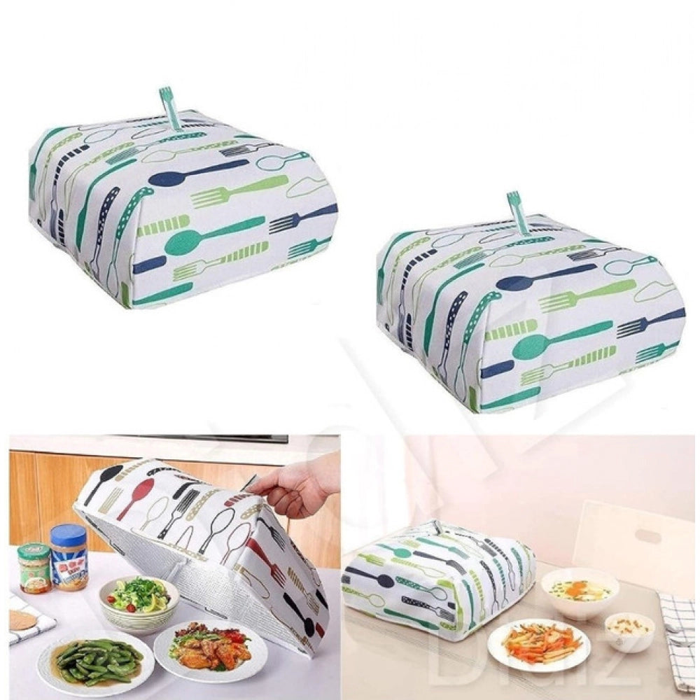 Amfyn Pack Of 4_Food Dish Cover – Reusable Mesh Lid for Protecting Food from Dust And Insects (Color: Assorted )