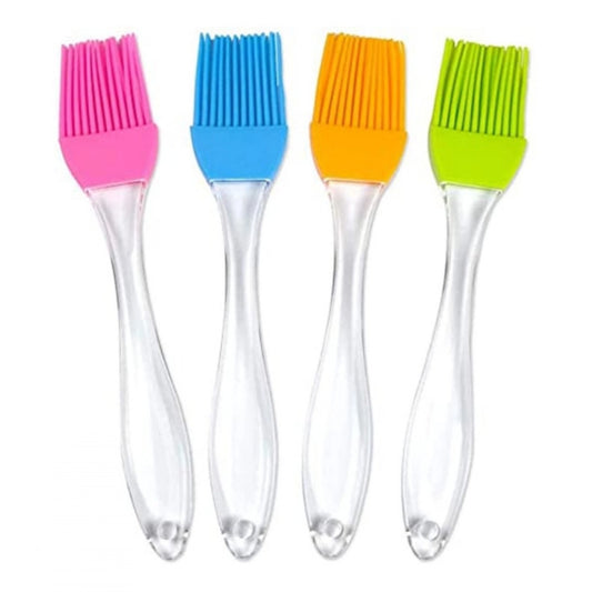 Amfyn Pack Of 10_Silicone Oil Brush – Heat Resistant Cooking And Baking Basting Brush (Color: Assorted )