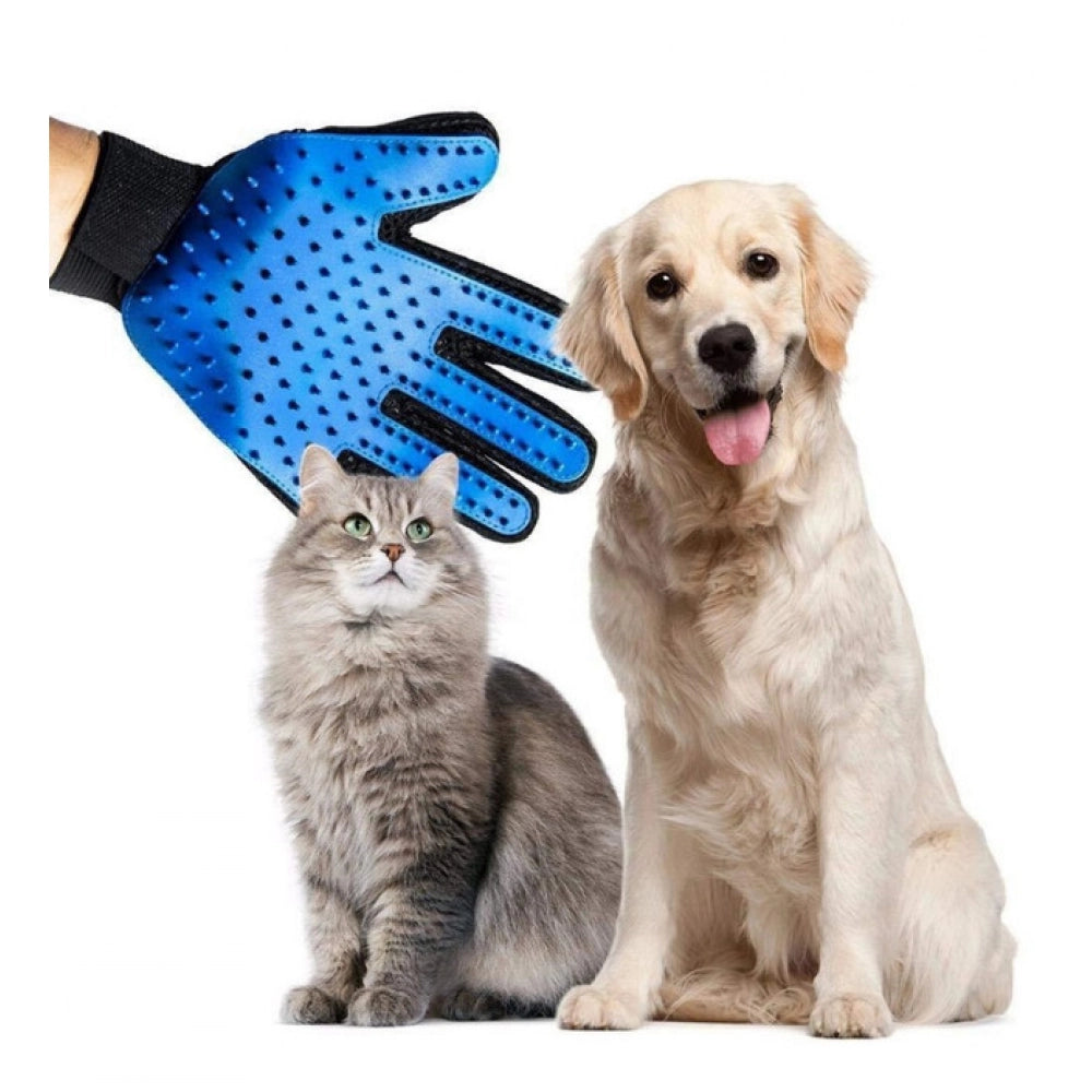Amfyn Pack of 2_5-Finger Deshedding Glove – Pet Hair Remover And Grooming Gloves (Color: Assorted )