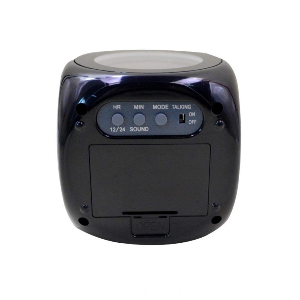 Amfyn Time Display with Voice Projection And Wake-Up Alarm Clock (Color: Black)