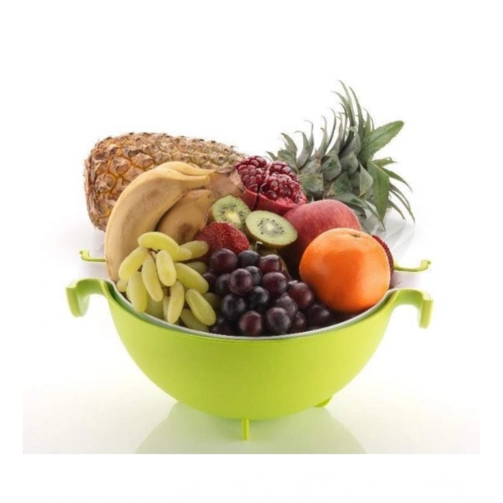 Amfyn Pack Of 3_Multifunctional Vegetable And Fruit Draining Basket – (Color: Assorted)