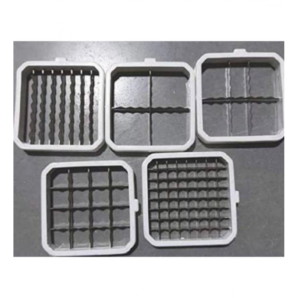 Amfyn Stainless Steel Multifunction Vegetable Cutter Chipser Manual Quick Dicer Fruit Slicer Non-Skid Base Slicer and Cutter Grater (Color: Assorted )