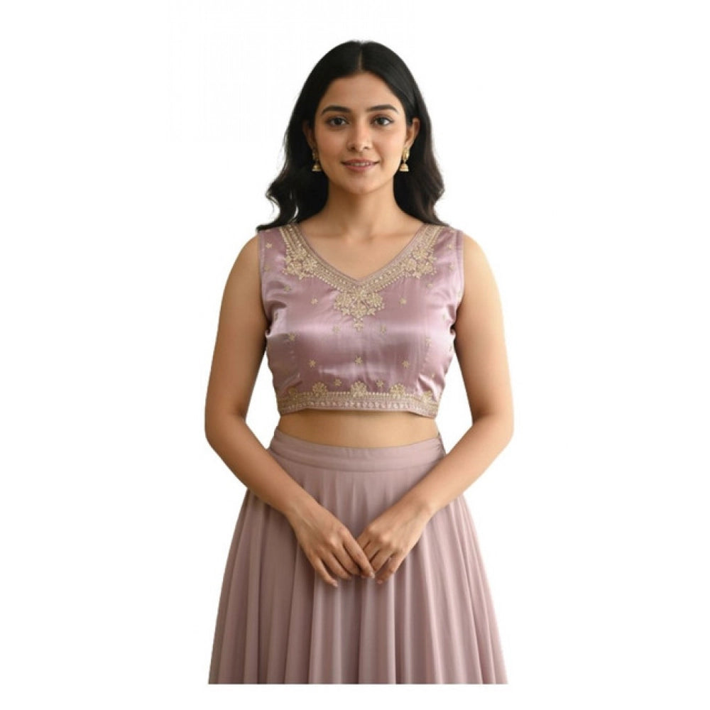 Amfyn Women's Zimmi Choo Embroidered V-Neck Padded Blouse (Lavender 38 Ready (Self Alterable 36–40)