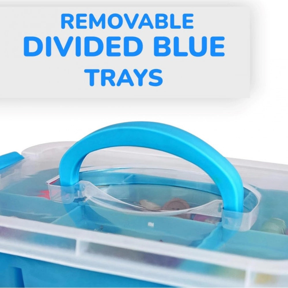 Amfyn Plastic 4 Layer Partition Box Saving Organiser With Lid (Multicolor)