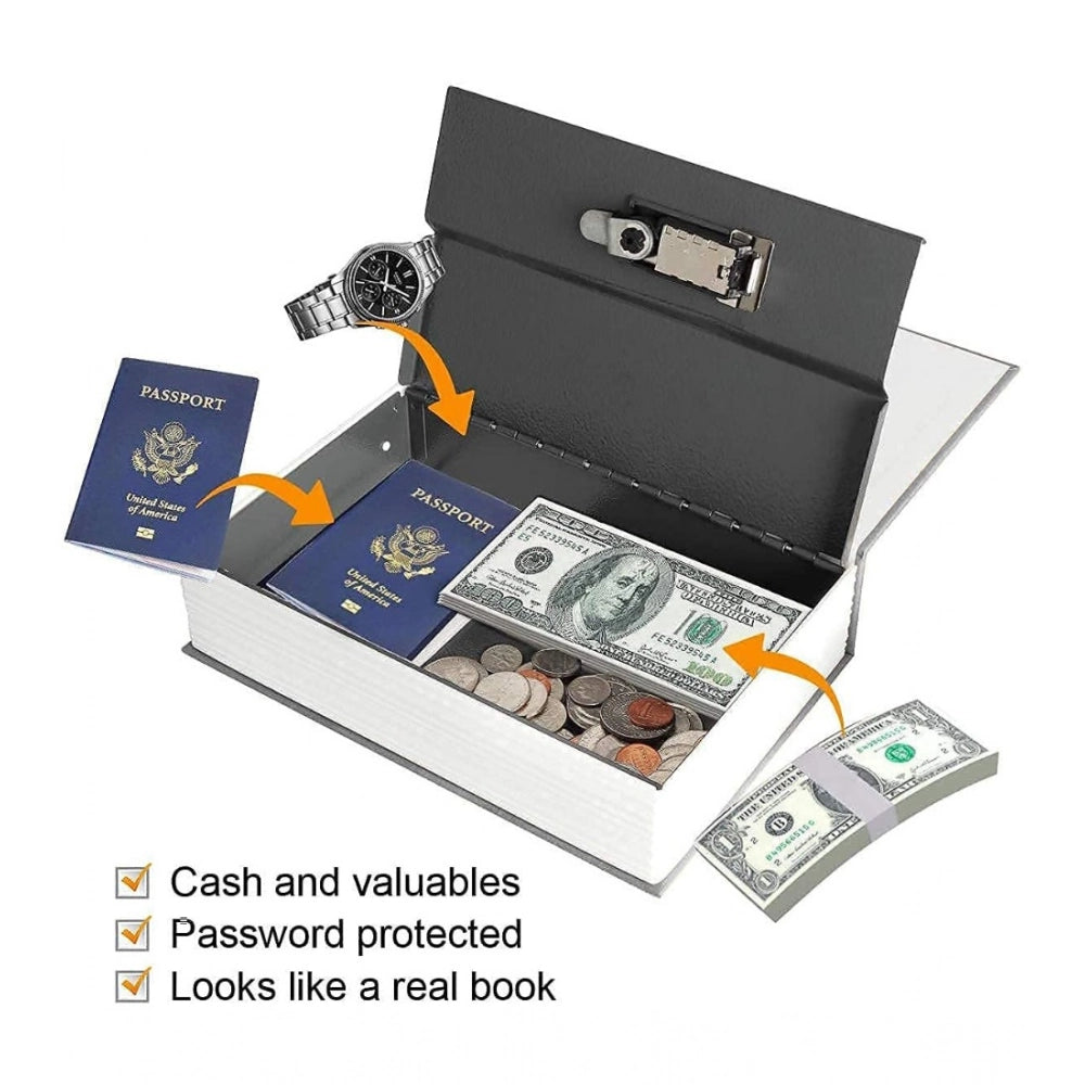 Amfyn Secret Book Safe with Number Locker (Gray)