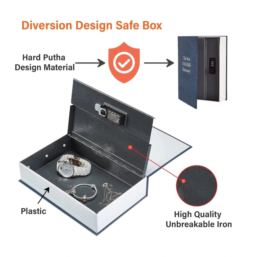 Amfyn Secret Book Safe with Number Locker (Gray)
