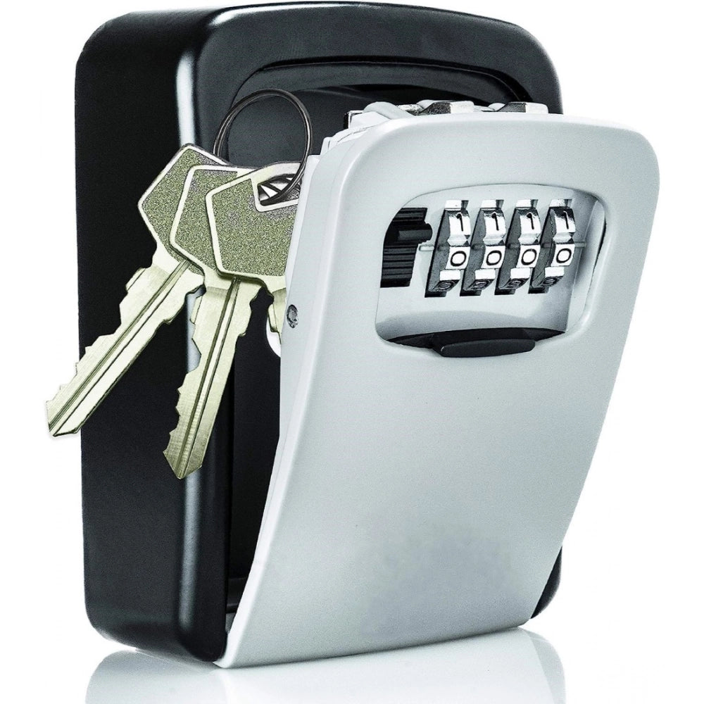 Amfyn Wall-Mounted ABS Plastic Key Lock Box (Grey-Black )