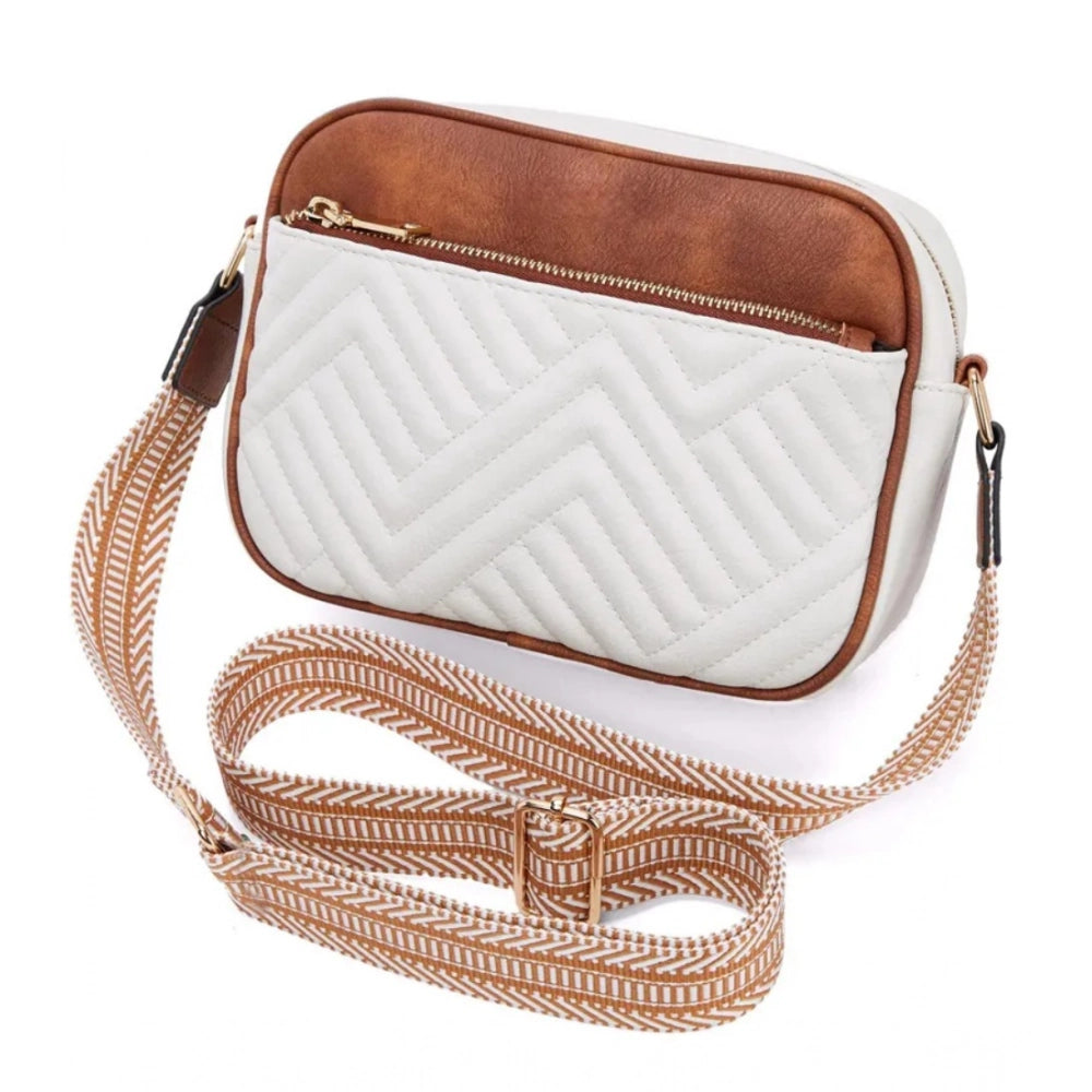 Amfyn Women's PU Leather Zipper Sling Bag
