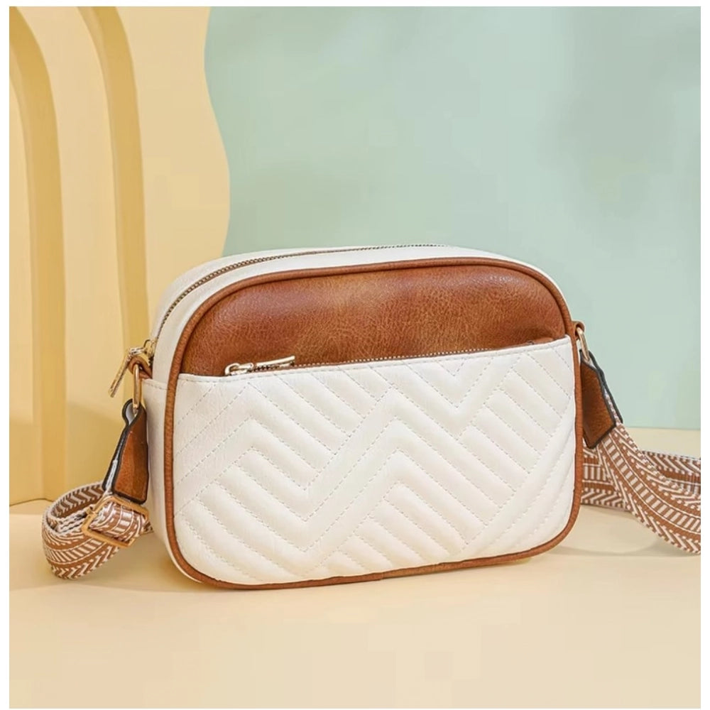 Amfyn Women's PU Leather Zipper Sling Bag