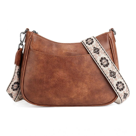 Amfyn Women's PU Leather Zipper Sling Bag