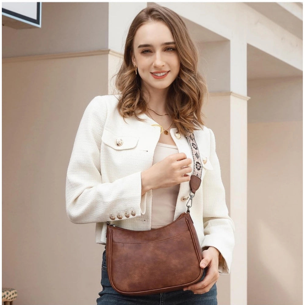 Amfyn Women's PU Leather Zipper Sling Bag