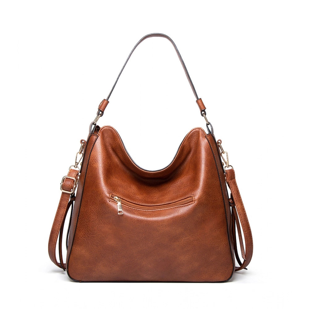 Amfyn Women's PU Leather Zipper Handbag