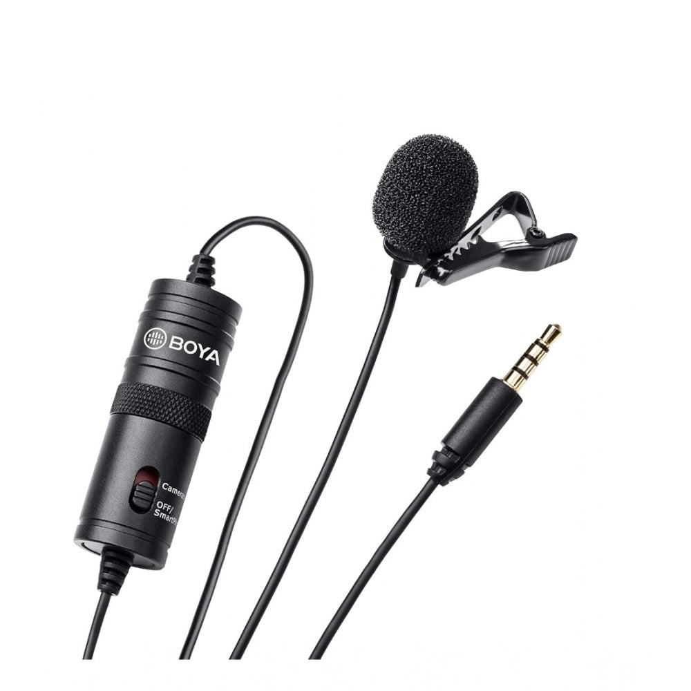 Amfyn Plastic BOYA BY-M1 Lavalier Condenser Microphone with 20ft Audio Cable