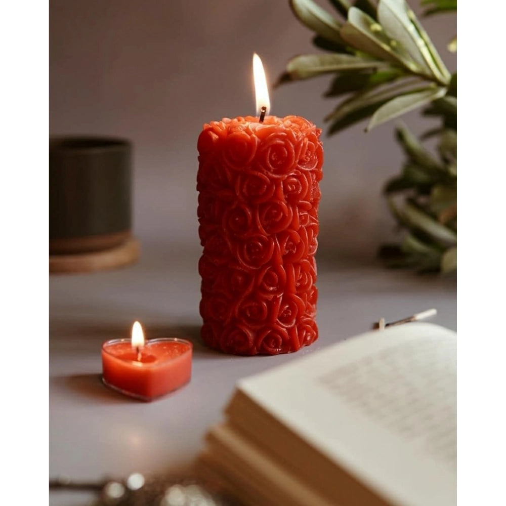 Amfyn Soya Wax Small Rose Designer Pillar Scented Candle
