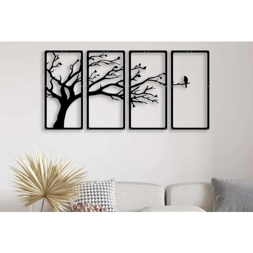 Amfyn Wooden 3D 4 Pieces Tree Wall Art Panel Frame