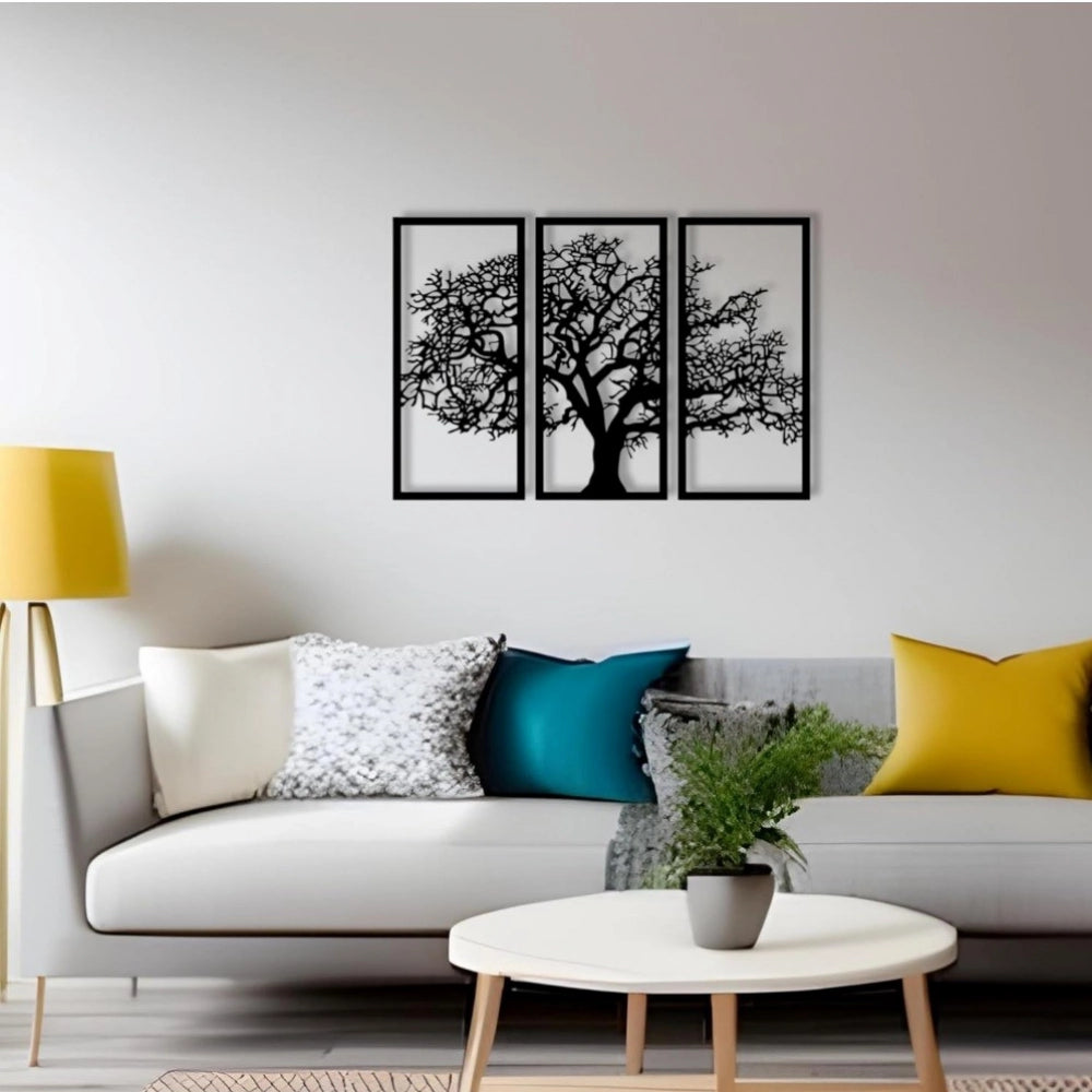 Amfyn Wooden 3 Pieces Tree Wall Art Panel Frame for Home Decor