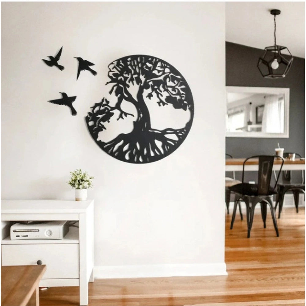 Amfyn Eternal Growth Tree of Life Wooden Wall Decor – Black