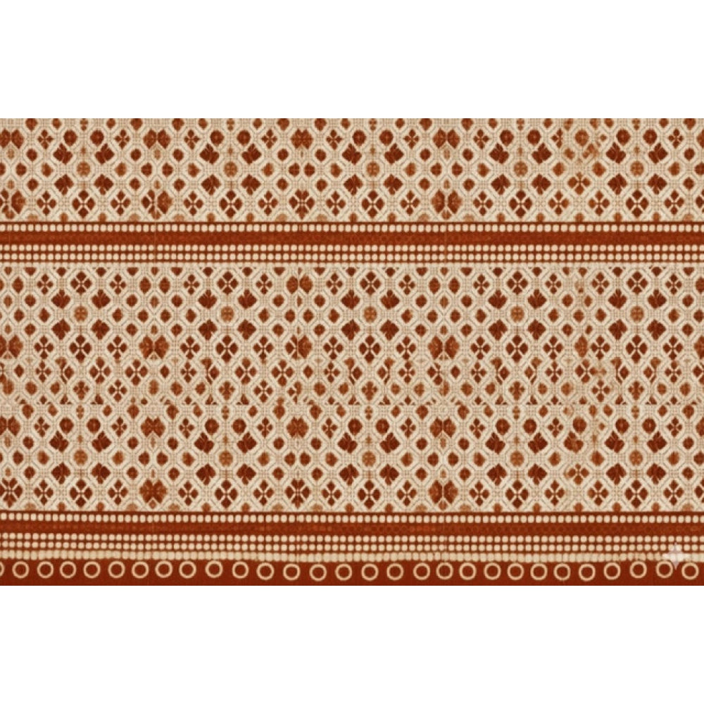 Amfyn Fleece Geometric Double Polar Warm Bedsheet with 2 Pillow Cover (Orange)