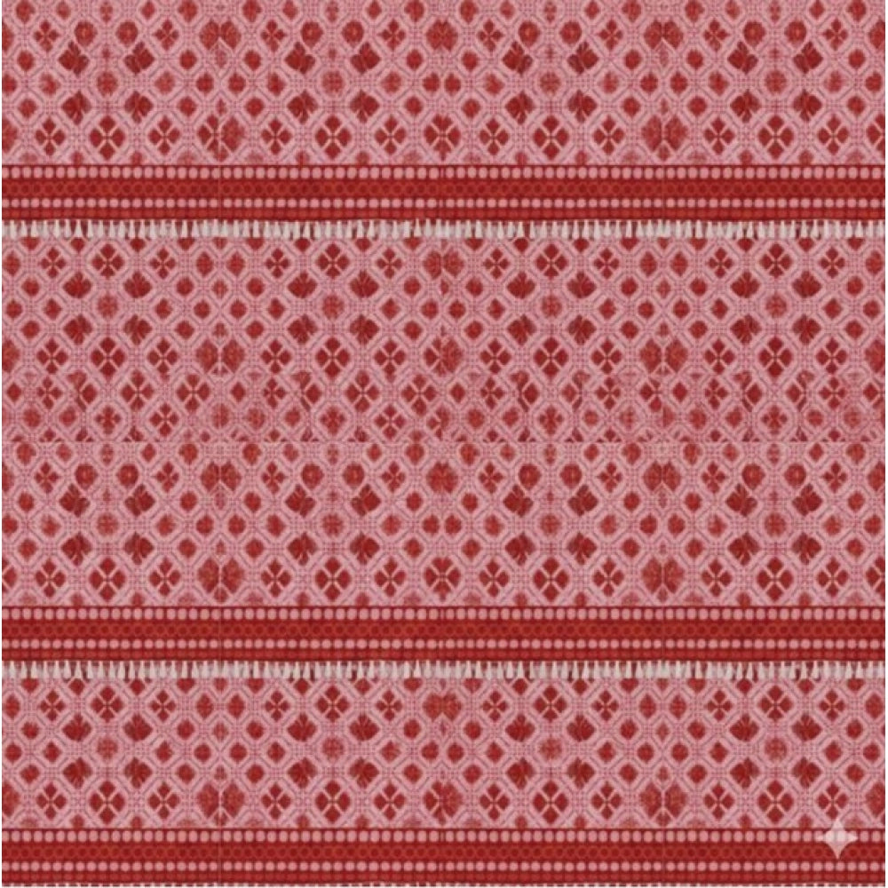 Amfyn Fleece Geometric Double Polar Warm Bedsheet with 2 Pillow Cover (Red)