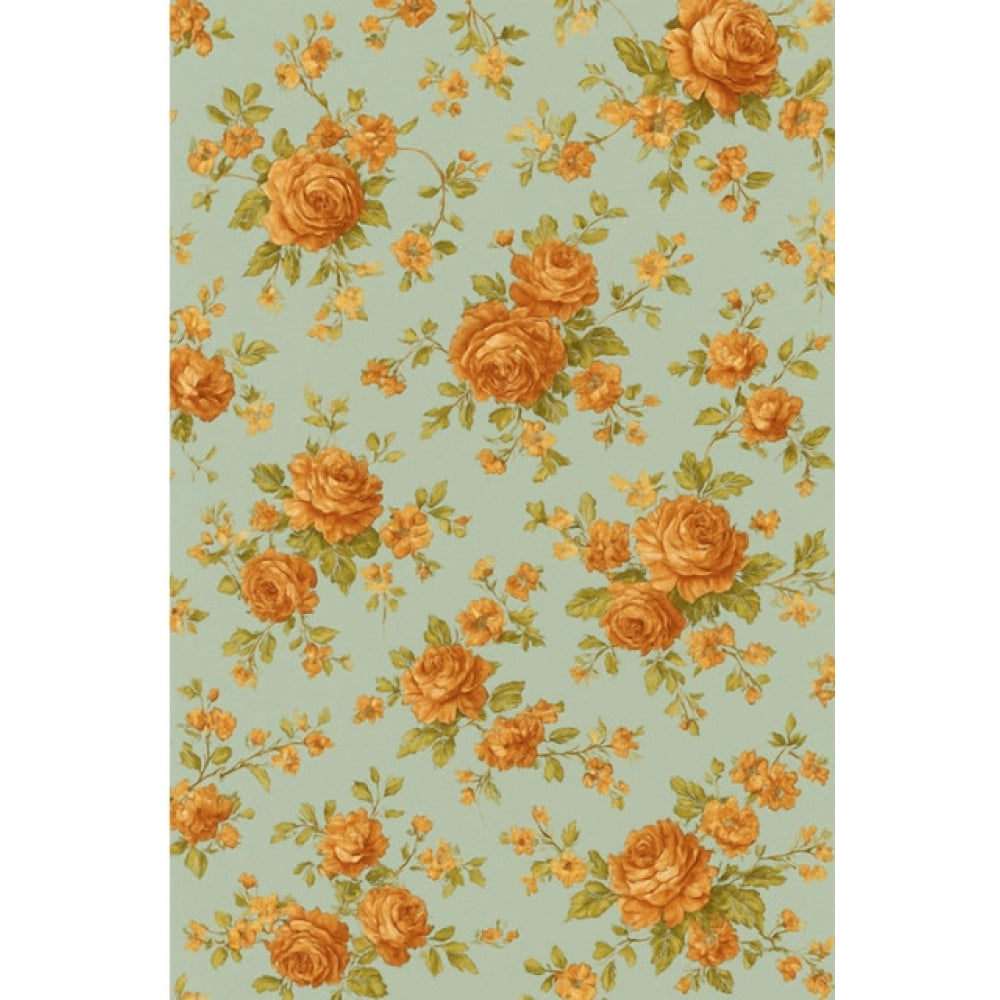 Amfyn Microfiber Floral Printed Double Bedsheet with 2 Pillow Covers (Beige)