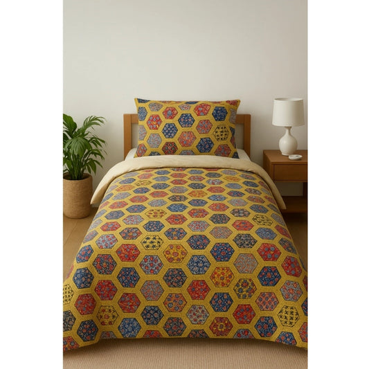 Amfyn Microfiber Floral Printed Single Bedsheet with 1 Pillow Cover (Multicolor)