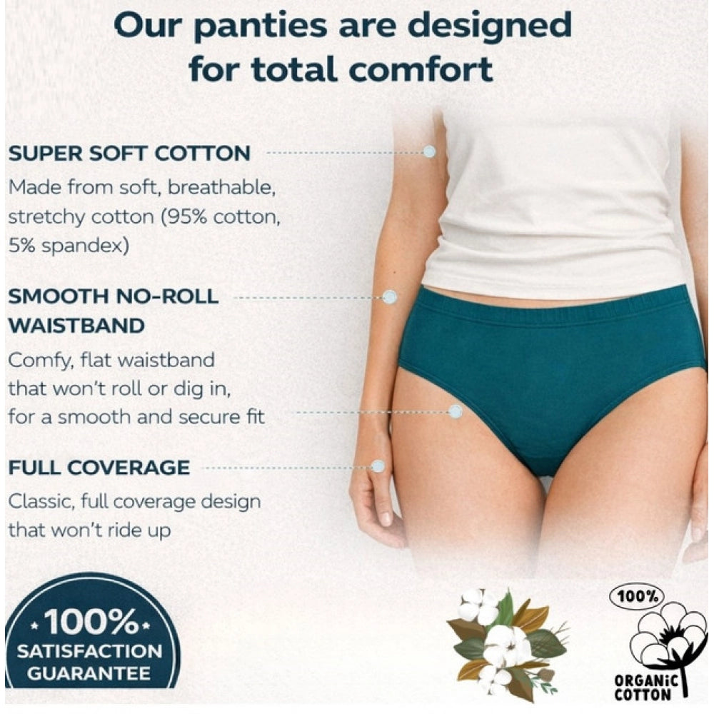 Amfyn Pack of_3 Women's Cotton Solid Hipster Panty (Multicolor)