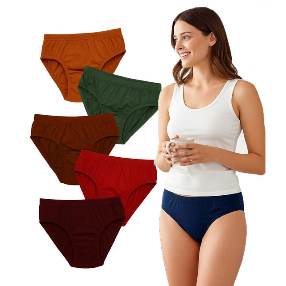 Amfyn Pack of_6 Women's Cotton Solid Hipster Panty (Multicolor)