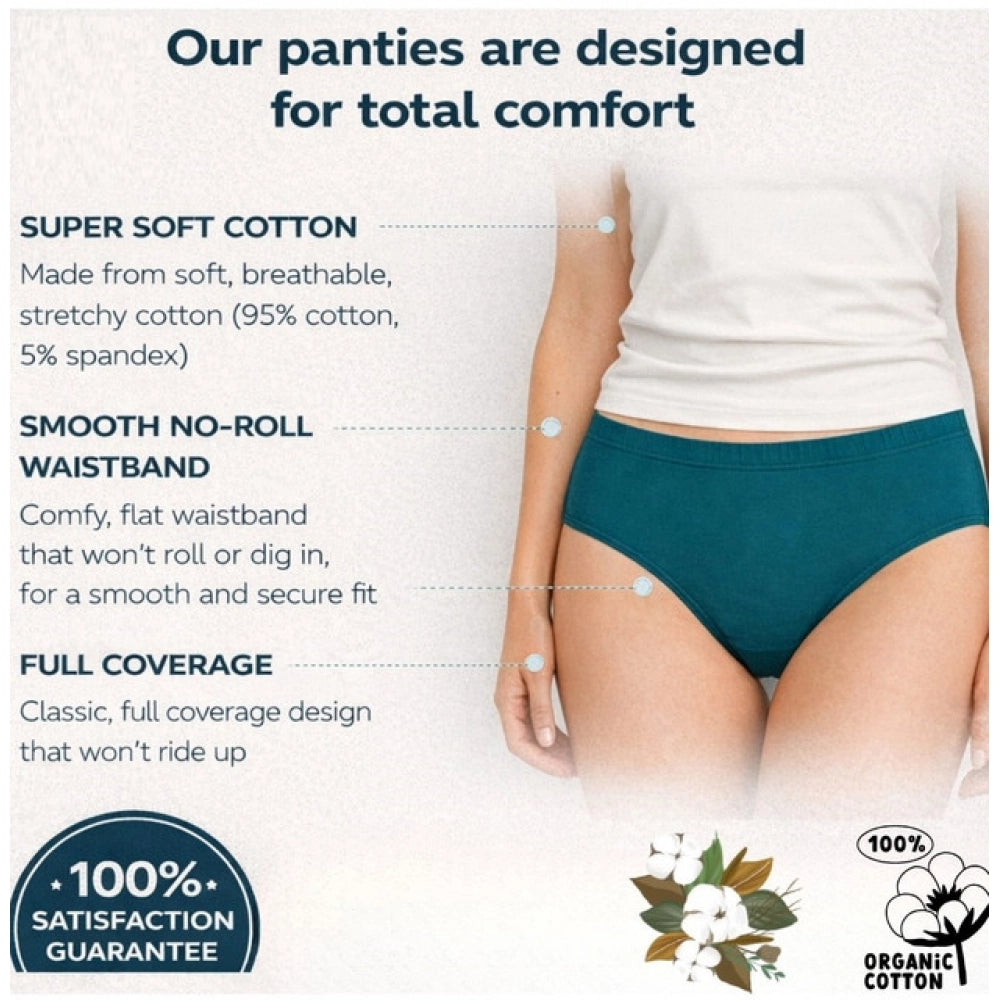 Amfyn Pack of_6 Women's Cotton Solid Hipster Panty (Multicolor)